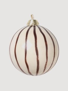 Handbeschilderde glazen kerstballen Lines, 4 stuks