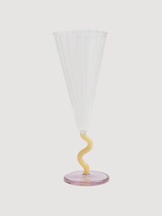 Handgemaakte champagneglazen Curve, 2 stuks