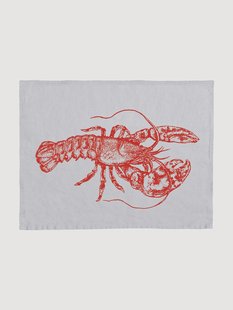 Linnen placemat Lobster handgedrukt