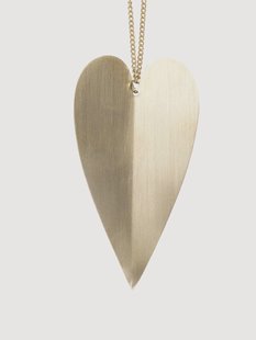 Kerstboomhangers Heart van messing, 4 stuks