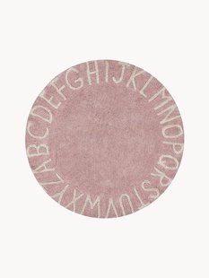 Rond kindervloerkleed ABC met lettermotief
