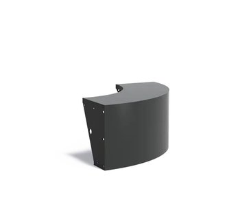 Keerwand aluminium buitenbocht 100x100x50cm. brede bovenrand