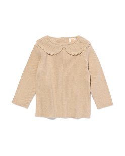HEMA Babytrui gebreid met kraag zand (zand)