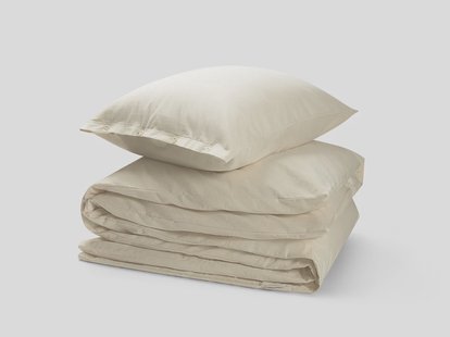 Yumeko Dekbedovertrek flanel natural 140x220 + 1/60x70 100% biologisch katoen, flanel (licht geborsteld)