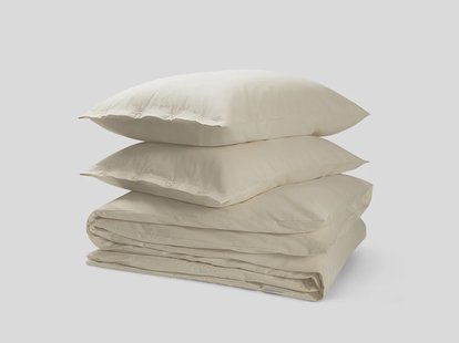 Yumeko Dekbedovertrek flanel natural 240x220 + 2/60x70 100% biologisch katoen, flanel (licht geborsteld)