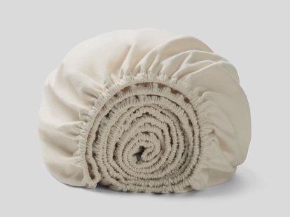 Yumeko Hoeslaken flanel natural 180x210x30 100% biologisch katoen, flanel (licht geborsteld)