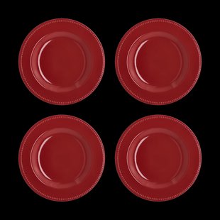 Scandi Living Dots bord 28 cm 4 stuks Rood