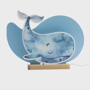 Elobra LED tafellamp Paul Pottwal, blauw, hout, 3000 K, dimbaar