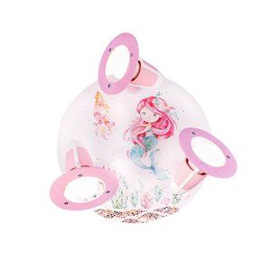 Elobra Mara zeemeermin plafondlamp, wit/roze, Ø 29 cm, E14