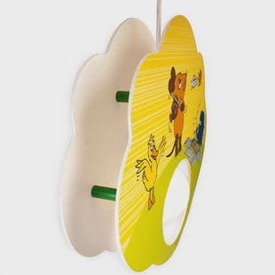 Elobra Hanglamp Mouse, geel, hout, E27, 1-lamp