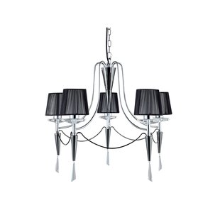 Searchlight Duchess - luster - Ø 53 x 100 cm - zwart en chroom