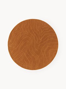 Rond wollen vloerkleed Aaron, handgetuft