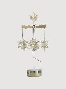 Kerst waxinelichthouder Snowstar, draaibaar