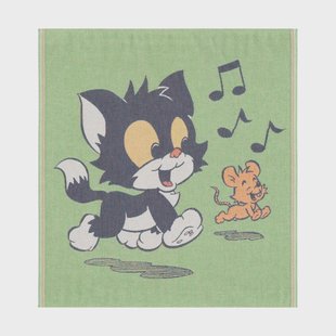 Ekelund Linneväveri Katten Jansson babydeken 70x75 cm Groen