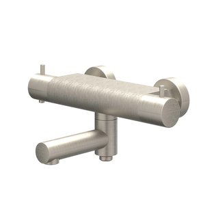 Badthermostaatkraan IVY Bond Opbouw Omstel Met Draaibare Baduitloop Met Omstel Cooltouch Geborsteld Nickel PVD