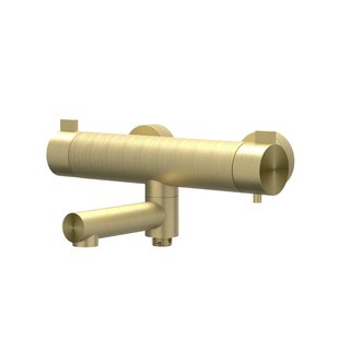 Badthermostaatkraan IVY Tribe Opbouw Omstel Met Draaibare Baduitloop Met Omstel RVS316 Geborsteld Mat Goud PVD