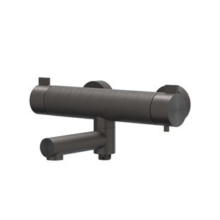 Badthermostaatkraan IVY Tribe Opbouw Omstel Met Draaibare Baduitloop Met Omstel RVS316 Geborsteld Carbon Black PVD