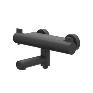 Badthermostaatkraan IVY Pact Opbouw Omstel Met Draaibare Baduitloop Met Omstel Cooltouch Mat Zwart PED