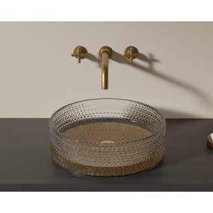 Riho Glamour Waskom - 35.5x35.5x11cm - glas - Gold (goud) W047001311