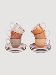 Handbeschilderde espresso kopjes Baita met schoteltjes, 6-delig