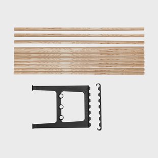 Essem Design Nostalgi bank verlenging 100 cm Essenhout-zwart