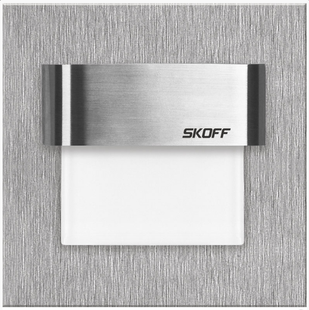 Skoff Tango LED - inbouw wandverlichting - 73 x 73 mm, past in 60 mm inbouwdoos  - inox - 230V - 3000K