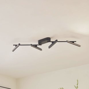 Lindby LED spot Eldrin, zwart, 4-lamps, lichtpunten