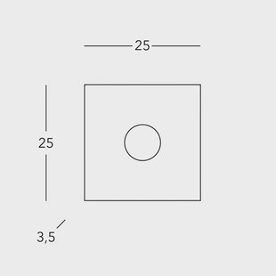 austrolux Kolarz Vierkante plafondlamp, wit, lengte 25 cm, metaal