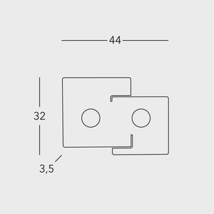 austrolux Kolarz Vierkante plafondlamp, wit, lengte 44 cm, metaal