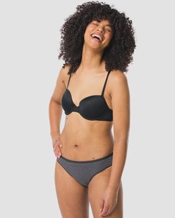 HEMA Damesslip katoen - 2 stuks zwart/wit (zwart/wit)