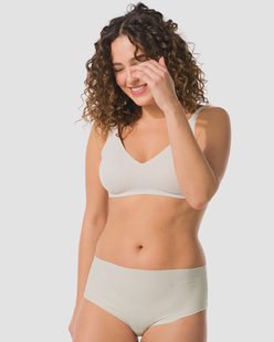 HEMA Damesstring hoge taille micro rib ultimate comfort gebroken wit (gebroken wit)