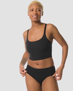 HEMA Dameshipster katoen met kant zwart (zwart)