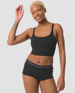 HEMA Damesboxer katoen everyday tailleband zwart (zwart)