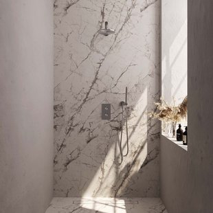 Thermostatische Inbouwdoucheset Brauer Carving Rechthoekige Afdekplaat RVS (Alle Opties)