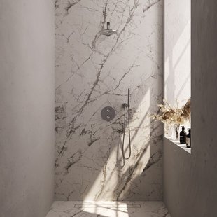 Thermostatische Inbouwdoucheset Brauer Carving Met Ronde Afdekplaat RVS (Alle Opties)