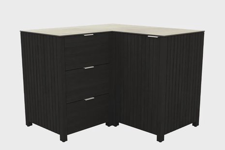Passion Grills | Buitenkeuken Onderdeel | Leon Buitenkeukenkast Hoek 3 Lades + Deur | 118 x 118 cm