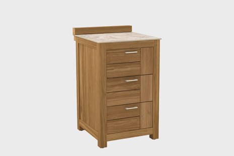 Passion Grills | Buitenkeuken Onderdeel | Milano Buitenkeukenkast 3 Lades | 58 x 63 cm | Albastro Cream