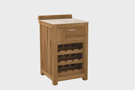 Passion Grills | Buitenkeuken Onderdeel | Milano Buitenkeukenkast 1 Lade + Wijnkast | 58 x 63 cm | Albastro Cream