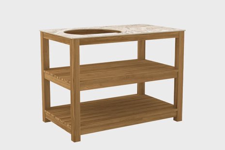 Passion Grills | Buitenkeuken Onderdeel | Milano Big Green Egg Tafel | 120 x 76 cm | Albastro Cream