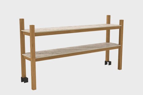 Passion Grills | Buitenkeuken Onderdeel | Milano Opzetschappen | 111 x 23,5 cm | Albastro Cream