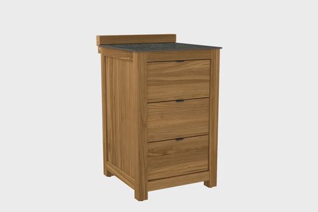 Passion Grills | Buitenkeuken Onderdeel | Milano Buitenkeukenkast 3 Lades | 58 x 63 cm | Belgium Dark Grey