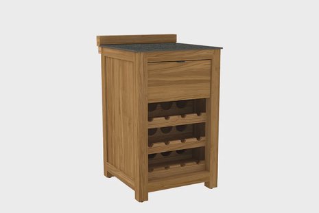 Passion Grills | Buitenkeuken Onderdeel | Milano Buitenkeukenkast 1 Lade + Wijnkast | 58 x 63 cm | Belgium Dark Grey