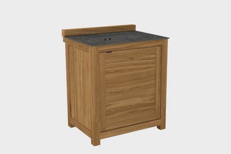 Passion Grills | Buitenkeuken Onderdeel | Milano Buitenkeukenkast met Wasbak | 80 x 63 cm | Belgium Dark Grey