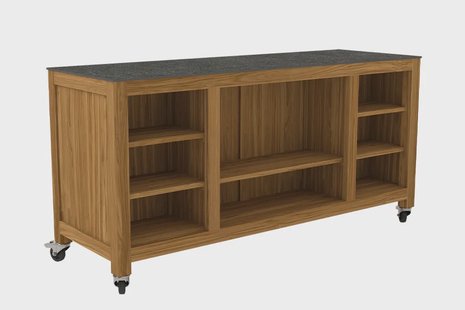 Passion Grills | Buitenkeuken Onderdeel | Milano Buitenkeuken Eiland met Wielen | 180 x 60 cm | Belgium Dark Grey