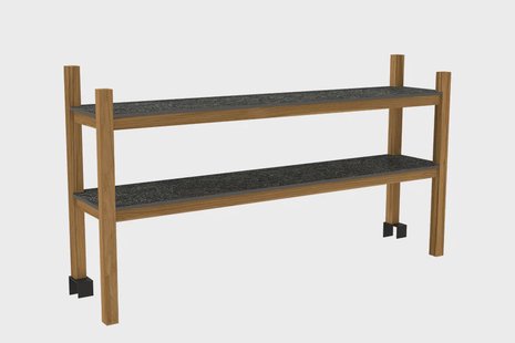 Passion Grills | Buitenkeuken Onderdeel | Milano Opzetschappen | 111 x 23,5 cm | Belgium Dark Grey