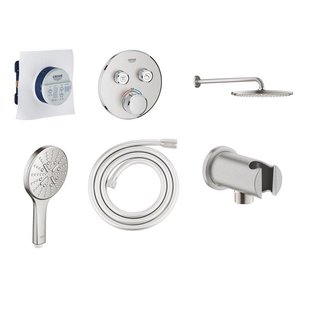 Grohe SmartControl Doucheset - inbouwthermostaat - inbouwbox - hoofddouche - handdouche - handdouchehouder - doucheslang - supersteel brushed SW225095/SW105953/SW73276/SW472426/SW1077407/SW862
