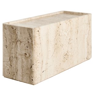 Gubi Pietra Bijzettafel 80x30 White Travertine