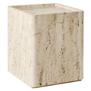 Gubi Pietra Bijzettafel 33x33 White Travertine