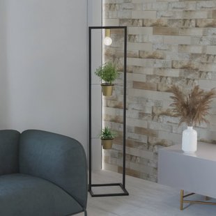 Luminex Vloerlamp Flores, 1-lamp, zwart/goud, staal