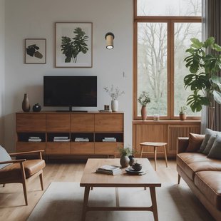 Luminex Wandlamp Nise, 1-lamp, zwart staal, hout